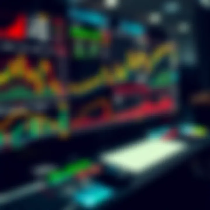 Forex trading dashboard with various technical indicators and charting tools for market analysis