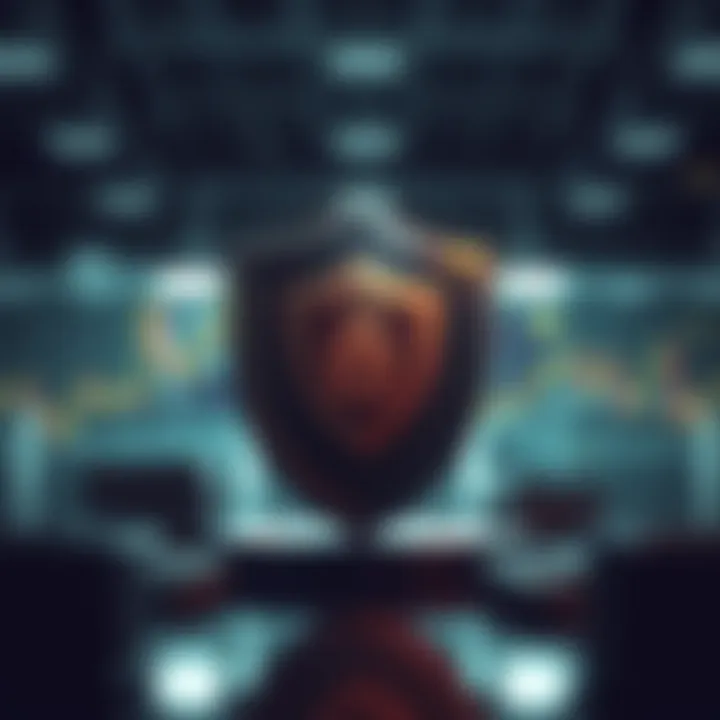 Illustration of shield protecting financial assets and documents