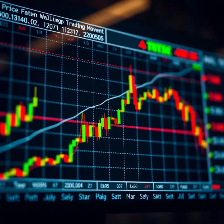 Bullish Flag Pattern and Price Movement in Trading Detailed chart displaying the formation of a bullish flag pattern with price movement annotations and trend lines