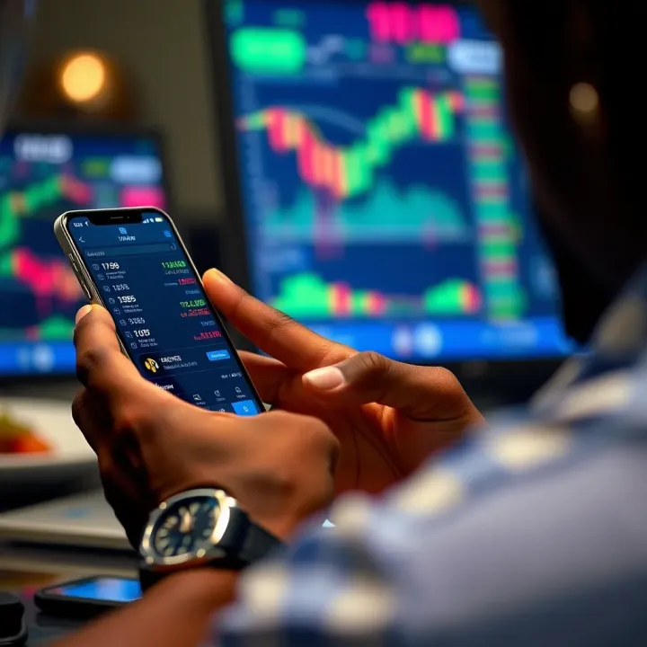 Selecting a Reliable Forex Trading Application for Nigerian Traders User selecting a reliable forex trading app on a smartphone screen