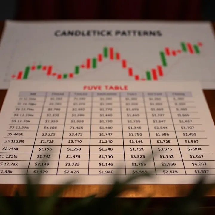 Summary Table of Key Candlestick Patterns for Trading Organized summary of key candlestick patterns laid out in a clear table for trading reference