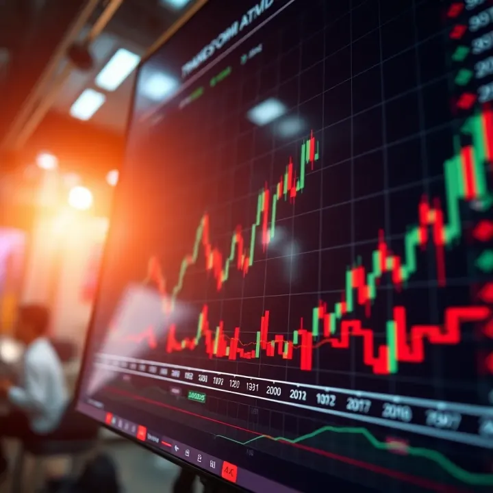 Graph showing continuous currency trading activity driven by algorithmic software