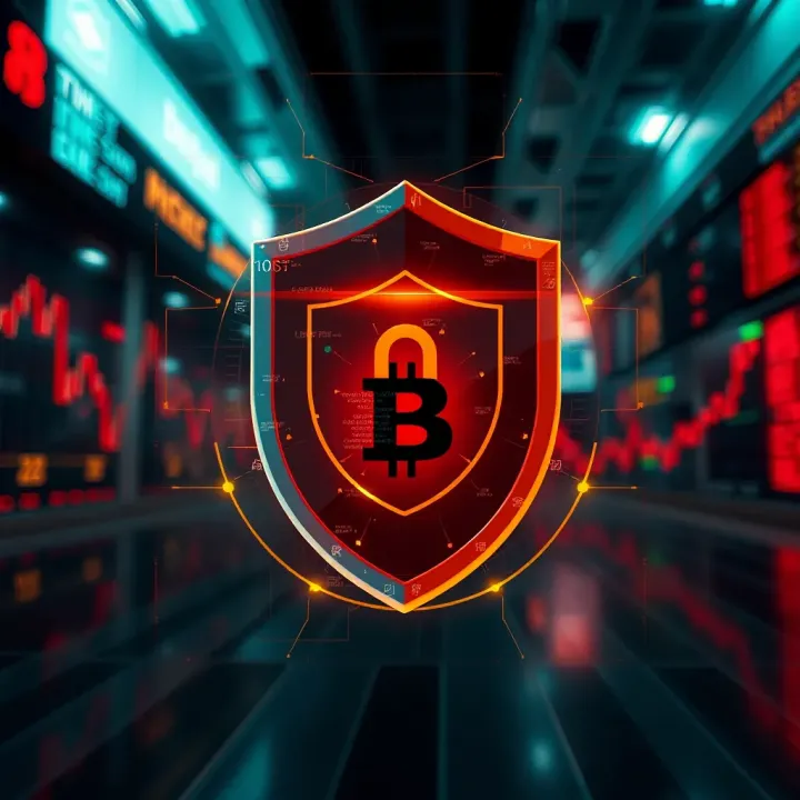 Secure digital shield illustrating crypto trading security and protection measures