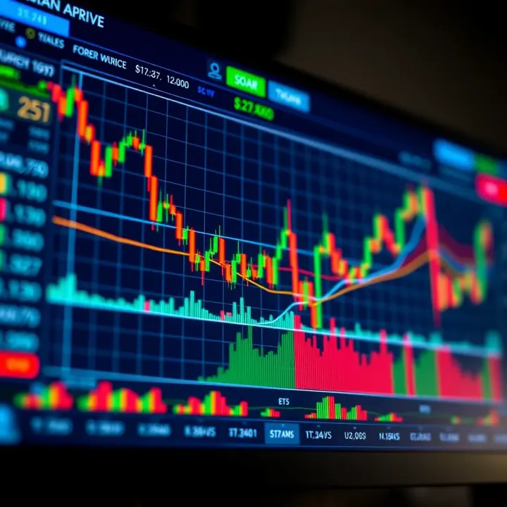Digital trading platform interface showing forex charts and market data relevant to African traders