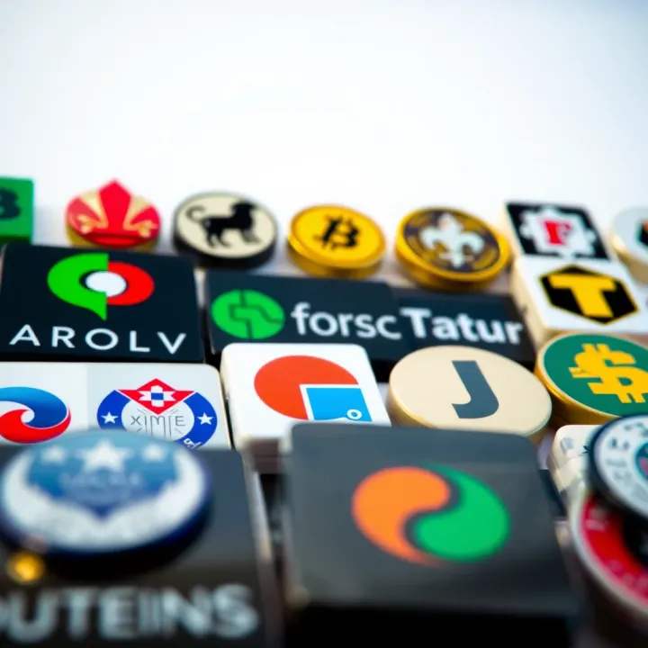 Diverse Forex Broker Logos Reflecting Nigerian Market Trends and Branding Collection of forex broker logos showcasing diverse design elements and cultural influences in Nigeria's financial sector branding