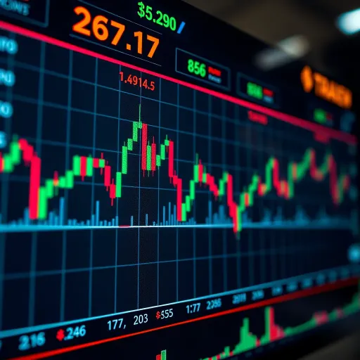 Graph showing forex currency pairs with fluctuating exchange rates on a digital trading platform