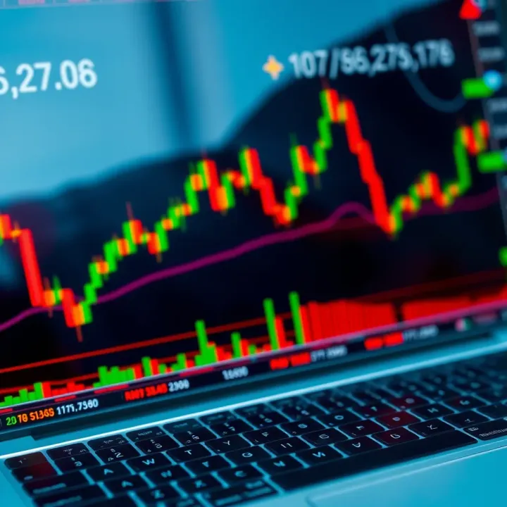 Chart showing currency pairs with trend lines and signal indicators