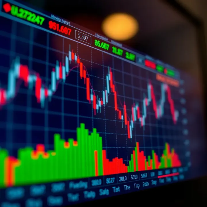 Forex Chart with Moving Averages and RSI Indicators Technical indicators overlay on forex chart illustrating moving averages and RSI signals