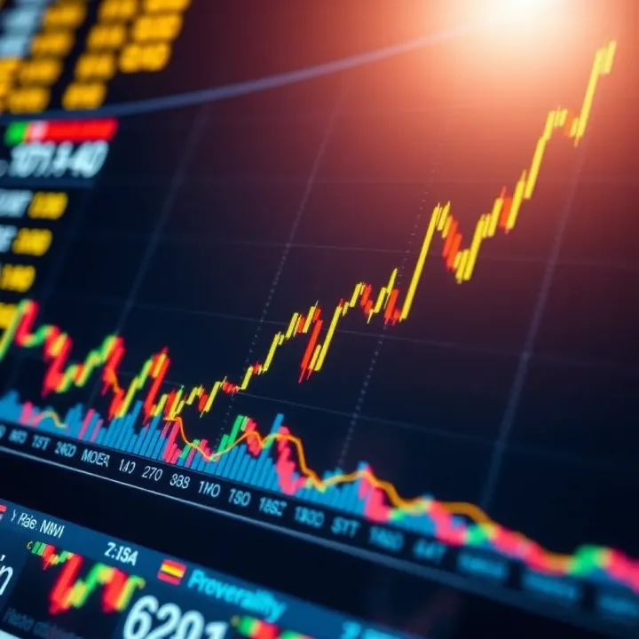 Graph displaying rising forex market trends influenced by artificial intelligence technology