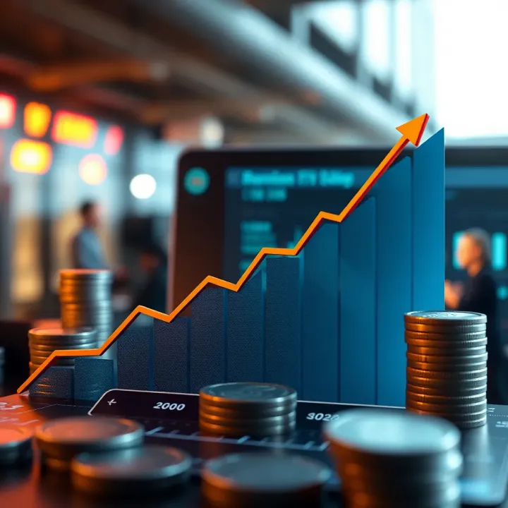 Graph illustrating forex trading capital growth in Nigeria with currency symbols and upward trend