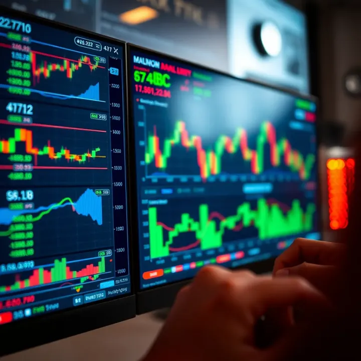 A digital interface displaying various cryptocurrency charts and data for trading analysis