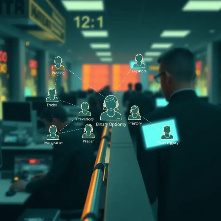 Diagram illustrating the connection of traders within an online binary options forum