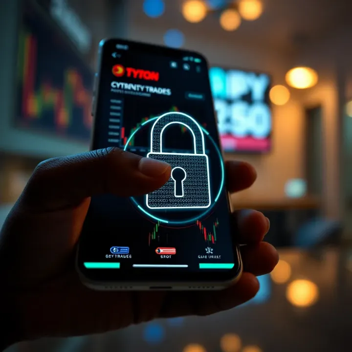Secure digital padlock overlay on smartphone screen symbolizing protection in crypto trading apps