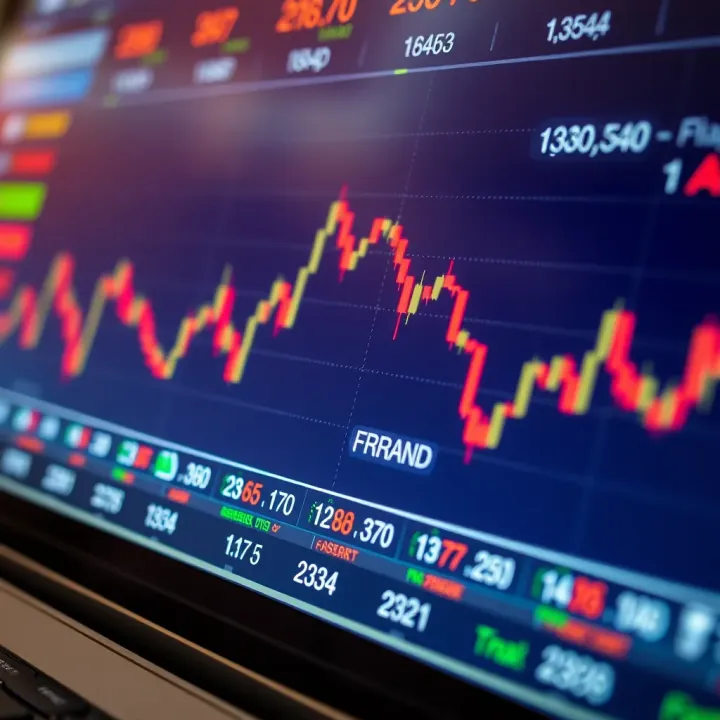 Graph showing currency exchange rates indicating fluctuations in forex trading