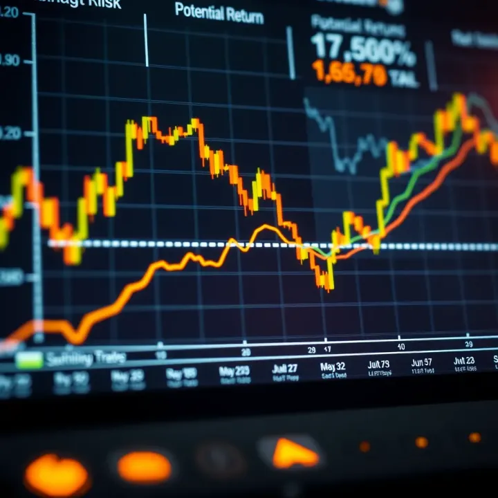 Investment Risk Levels and Potential Returns Visualization Graph showing investment risk levels and potential returns using a risk management calculator