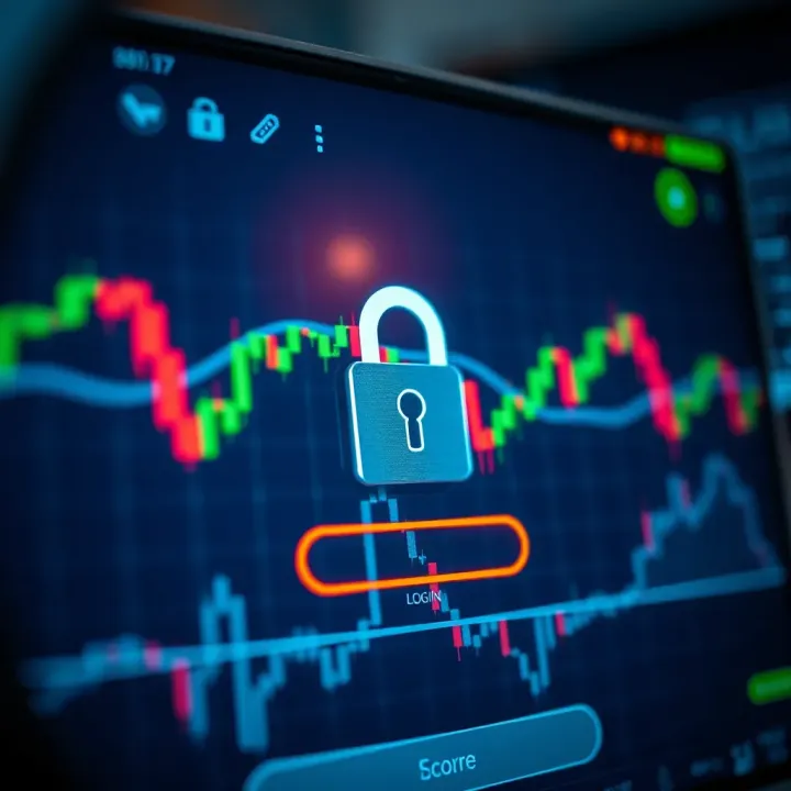 Secure login screen on a forex trading platform showcasing encryption and protection