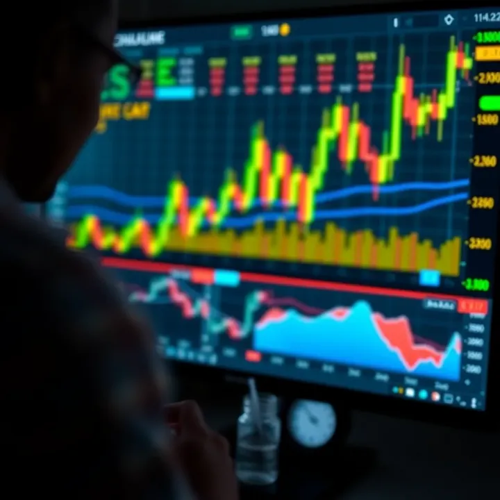 Screenshot of a forex trading platform showing charts and market indicators