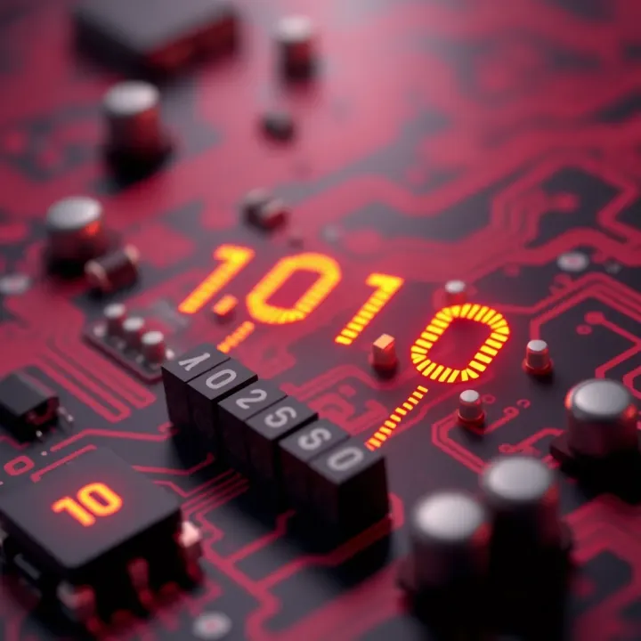 Example showing binary addition applied in digital circuit logic