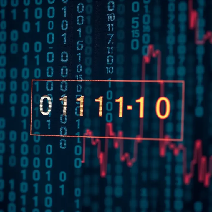 Diagram illustrating the binary number system with zero and one representations and their digital signals