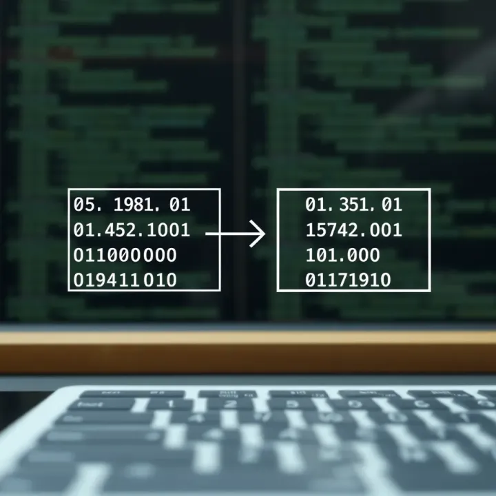 Diagram illustrating the conversion of binary code into readable text through a translator