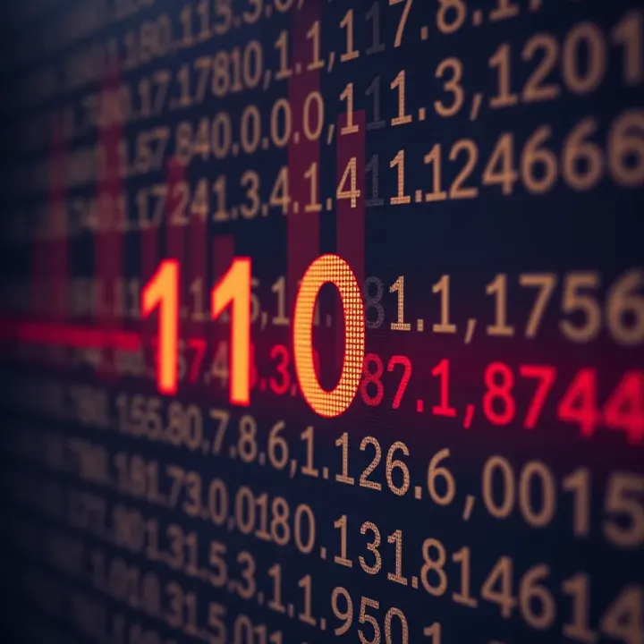 Graphic showing binary numbers being translated back to decimal using positional weights