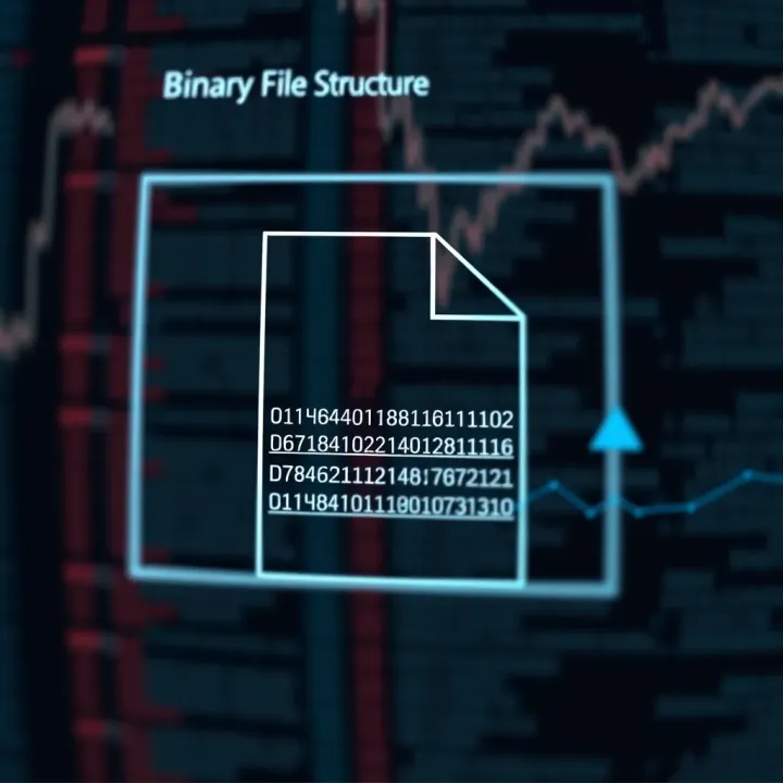 Diagram illustrating the structure of a binary file with data blocks and metadata