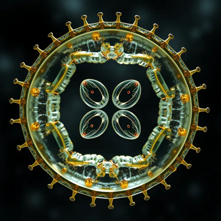Diagram showing the stages of cell division in binary fission of a bacterial cell
