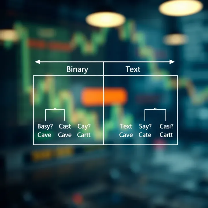 Diagram illustrating the structure of binary data compared to text data in client applications
