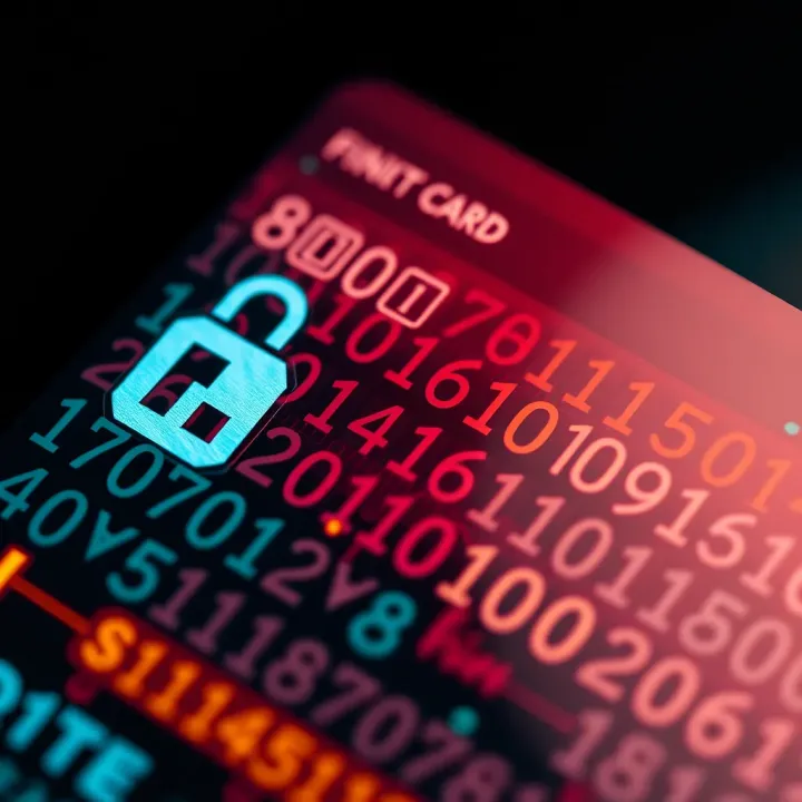 Binary Data Encoding on Identification Cards Close-up of a binary code pattern embedded on an identification card representing secure digital data storage