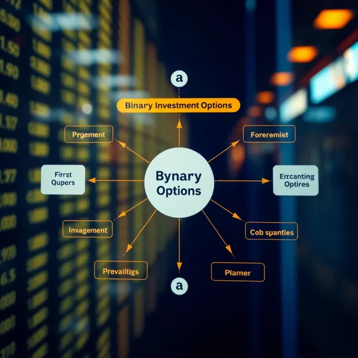 Diagram illustrating how binary investment options function with potential outcomes