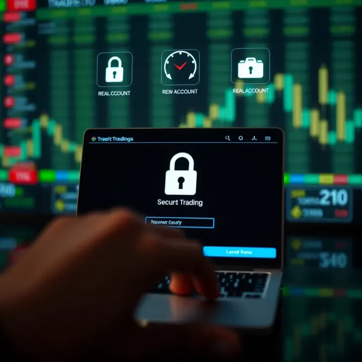 Verification and security icons illustrating account protection measures in trading apps