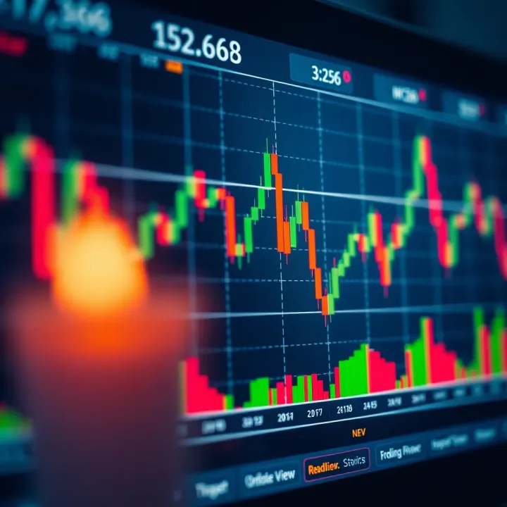 Forex trading chart displaying candlestick patterns and technical indicators on Trading View platform