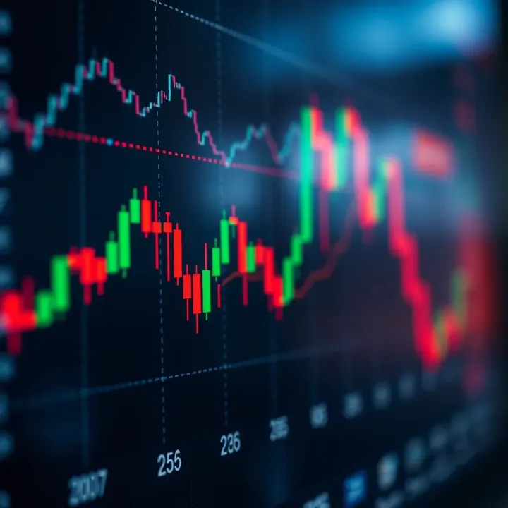 Forex trading candlestick chart displaying market trends and price movements