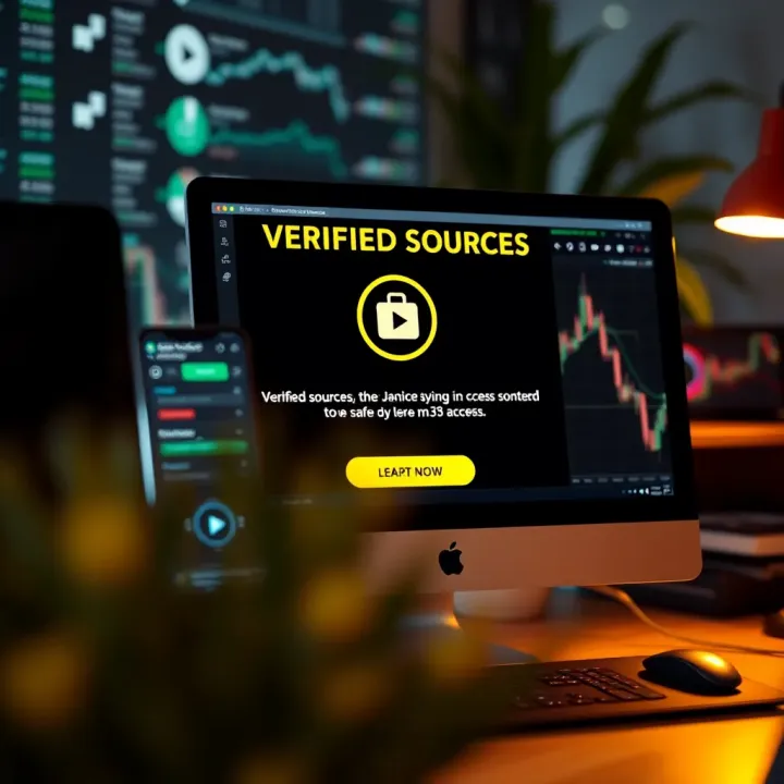 Illustration of a verified online source on a computer screen ensuring safe music access