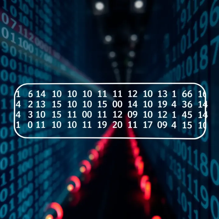 Diagram illustrating powers of two associated with each position in a binary number sequence