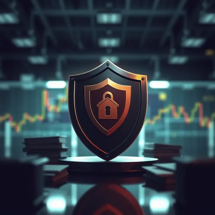 Illustration of shield protecting financial assets and documents